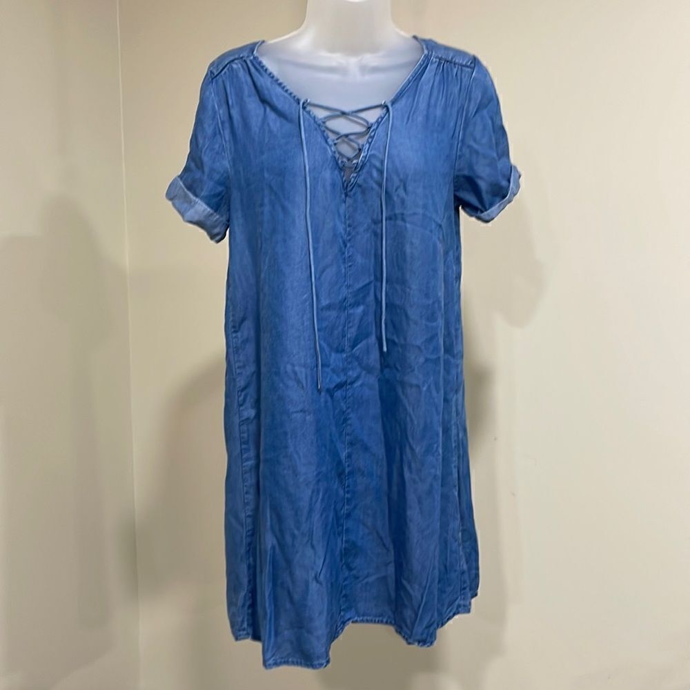 Lucky Brandy Soft Blue Dress with Lacing.  Size S small 4/6